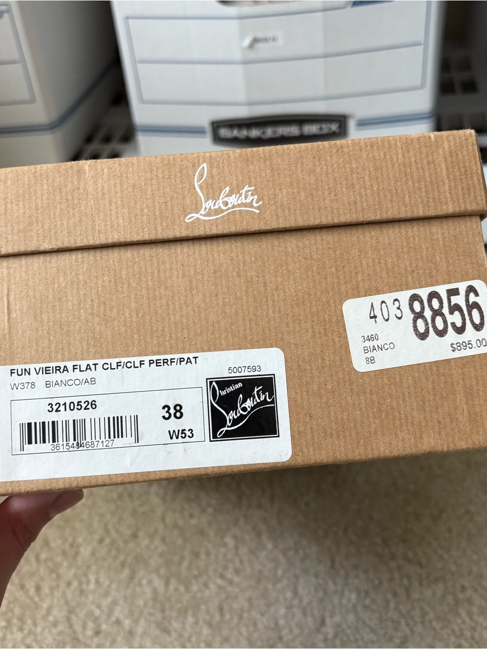 Christian Louboutin Fun Viara Flat Sneakers Bianco Holographic Logo Womens 38.5 - Picture 4 of 15